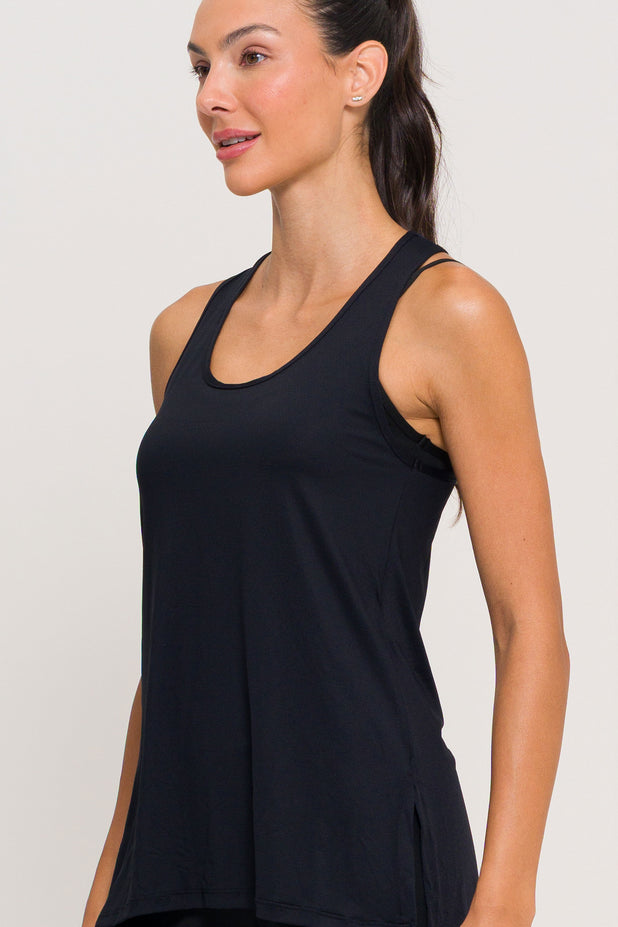 Regata com Fenda Lateral Preta