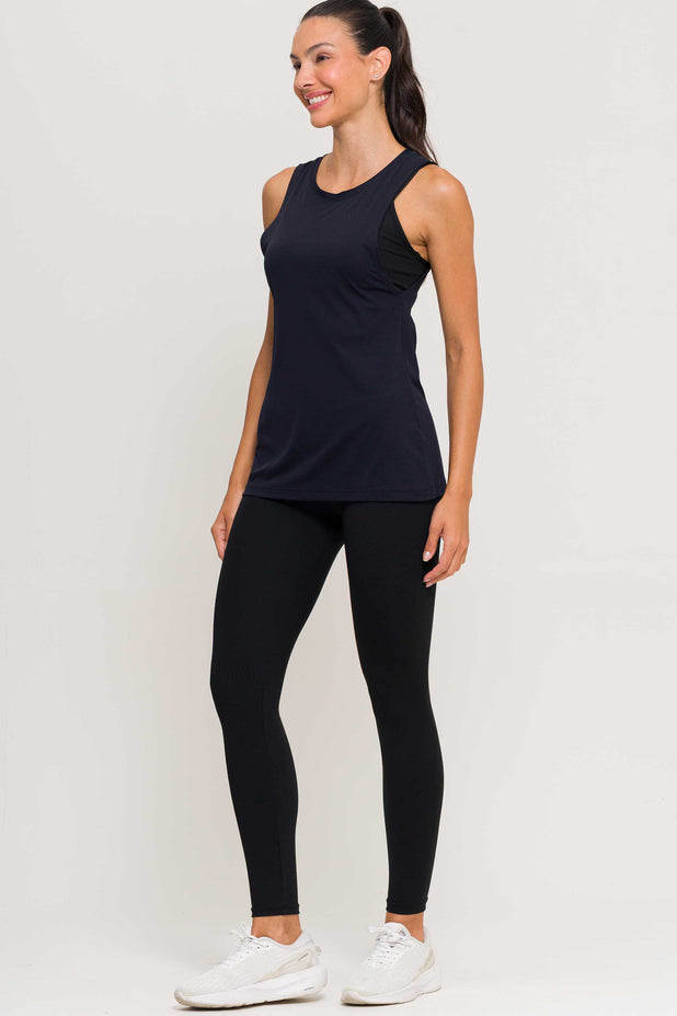 Regata Cavada de Poliamida Preta