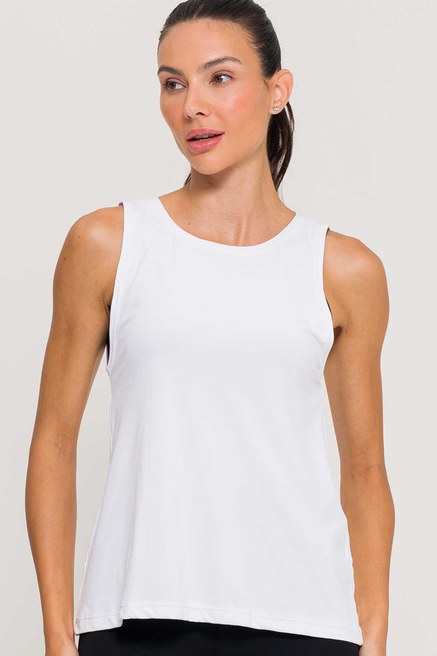 Regata Cavada de Poliamida Branca