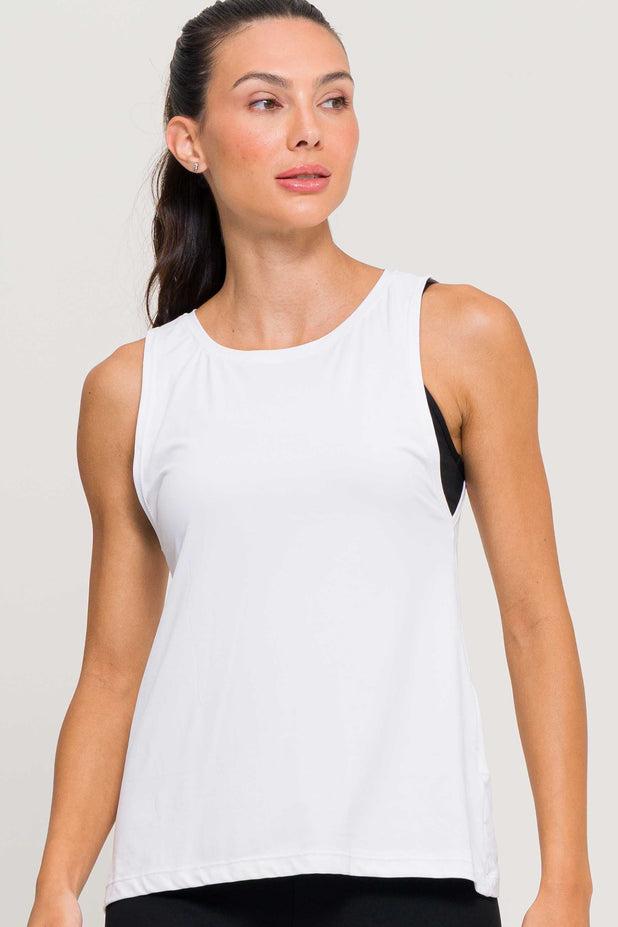 Regata Cavada de Poliamida Branca