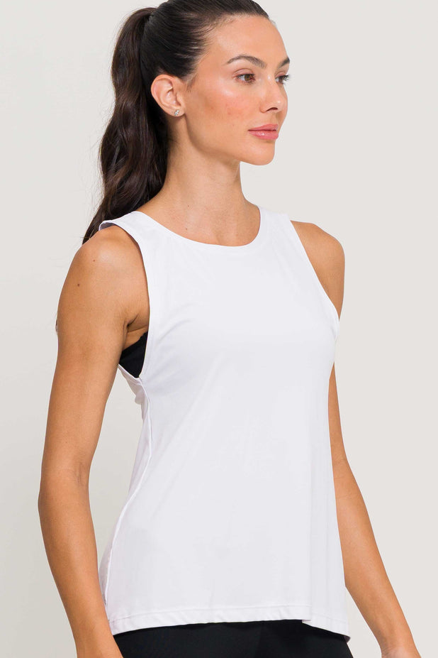 Regata Cavada de Poliamida Branca