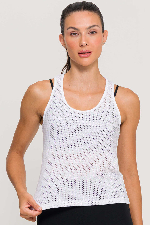 Regata Básica Furadinha Branca