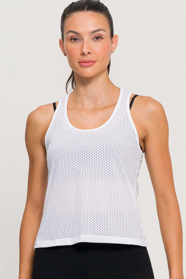 Regata Básica Furadinha Branca