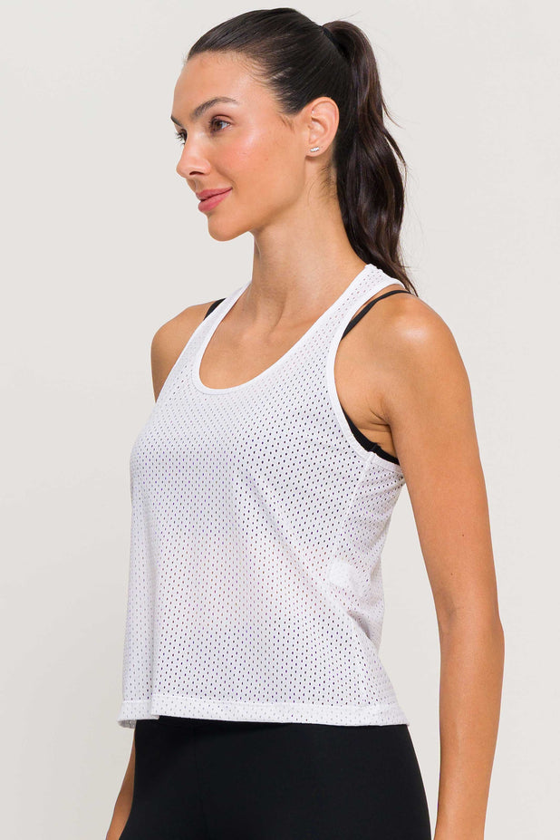 Regata Básica Furadinha Branca