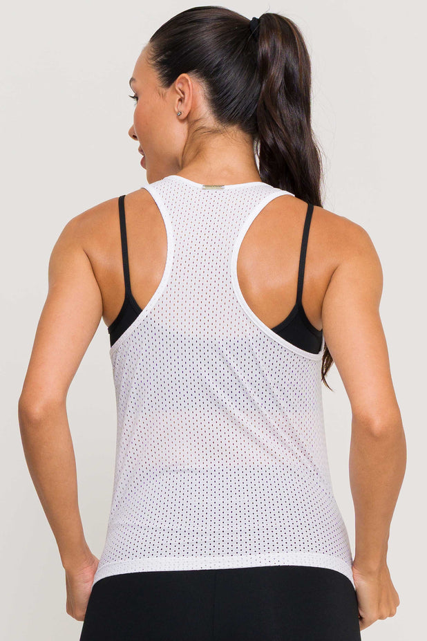 Regata Básica Furadinha Branca