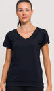 Blusa de Poliamida Gola V Preta