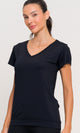 Blusa de Poliamida Gola V Preta