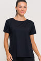 Blusa com Fenda na Lateral Preta