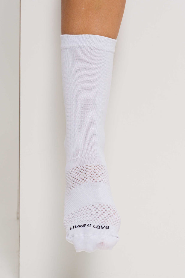 Meia Cano Alto de Poliamida Branca