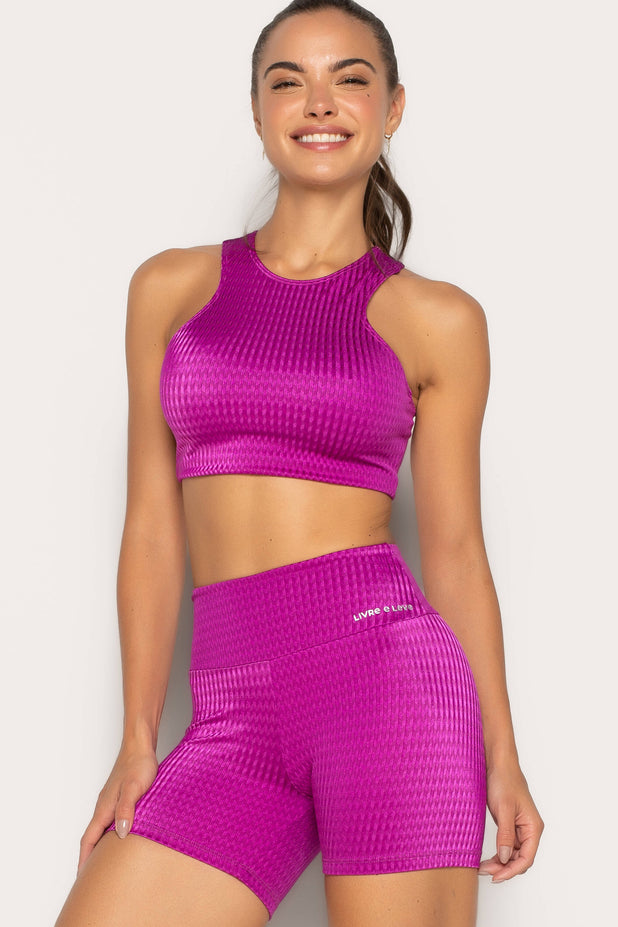 Short Rosa Gaia com Textura