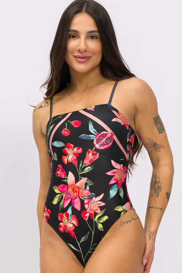 Body Decote Quadrado de Alcinha Romã