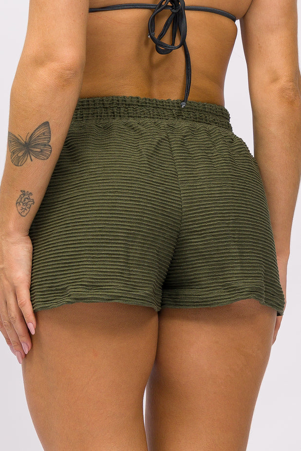 Short Texturizado com Bolso Country