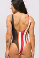 Body Beach Listrado Marrom