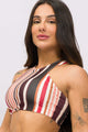 Top Beach Listrado Marrom