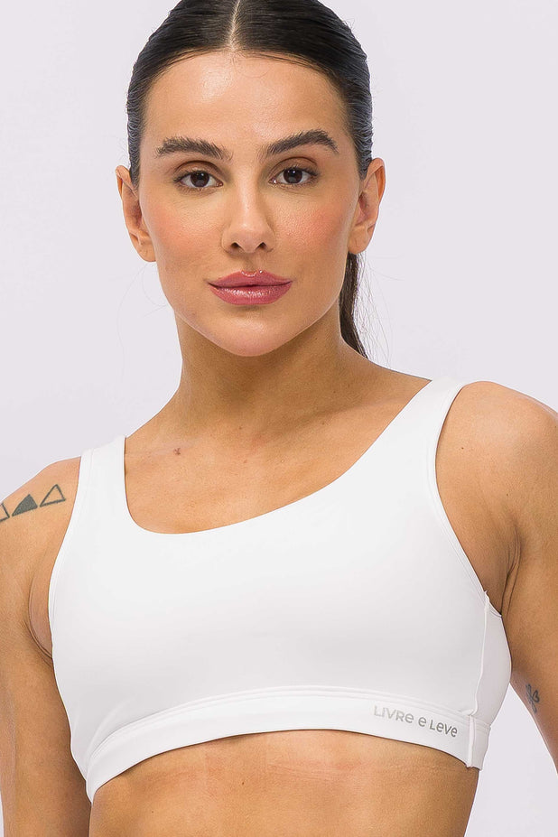 Top com Tiras nas Costas e Bojo Branco