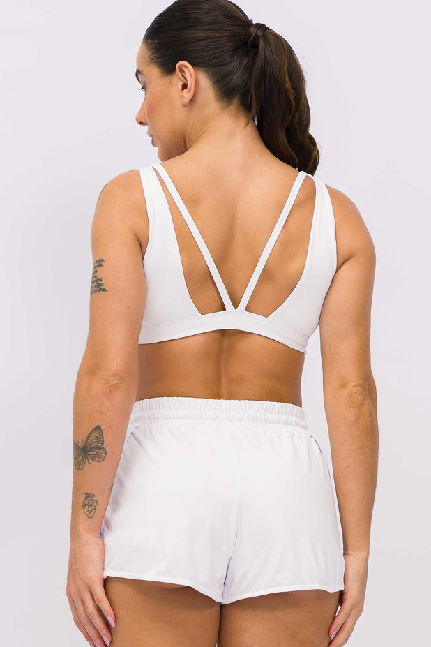 Short com Fenda Branco