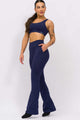 Calça Flare Modeladora com Bolso Marinho