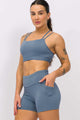Short com Bolso Texturizado China Blue