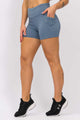 Short com Bolso Texturizado China Blue