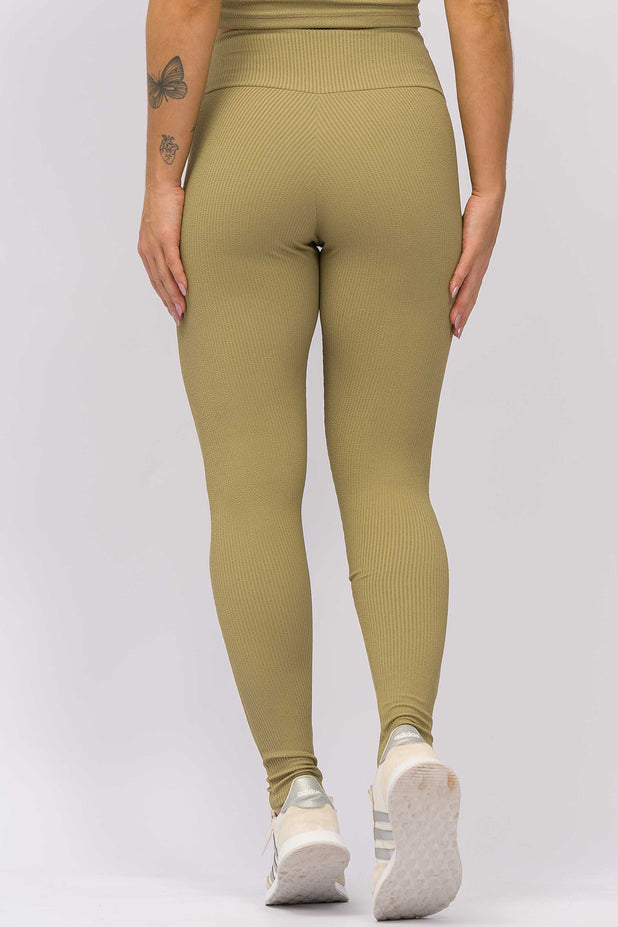 Legging com Bolsos na Frente Textura Bege