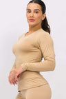 Blusa Térmica Manga Longa Bege