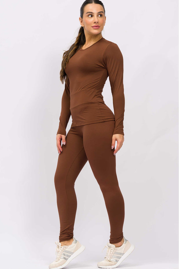 Calça Legging Térmica Marrom