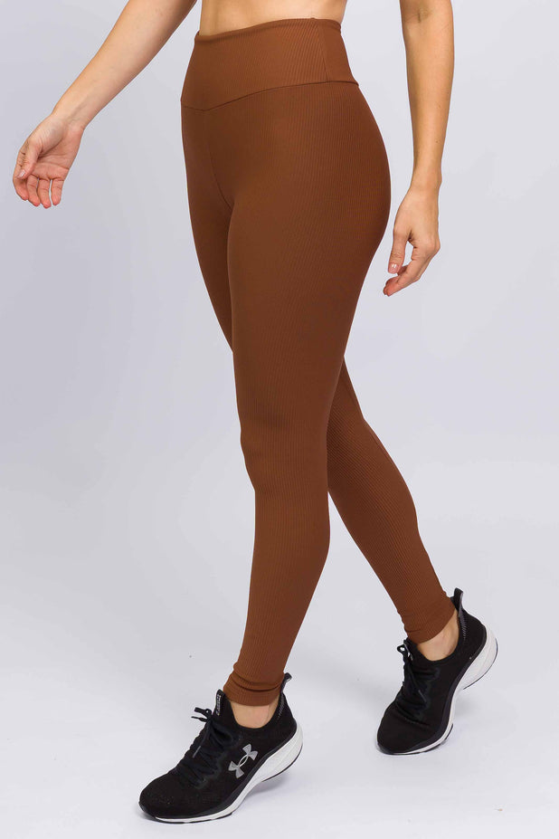 Legging Básica Canelada Marrom