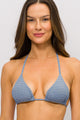 Top Cortininha Texturizado Azul