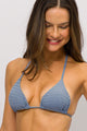 Top Cortininha Texturizado Azul