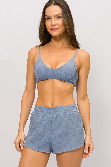 Short Soltinho de Praia Textura Azul