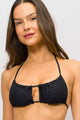 Top Cortininha Quadrada Texturizado Preto