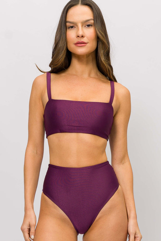 Biquíni Top de Alcinha e Calcinha Hot Pants Roxo Deluxe