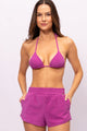 Short de Praia Texturizado Rosa