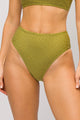 Biquíni Ombro Só com Calcinha Hot Pants Texturizada Pistache