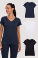 Kit com 3 Blusas Poliamida Gola V