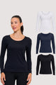 Kit 3 Blusa Manga Longa Arredondada