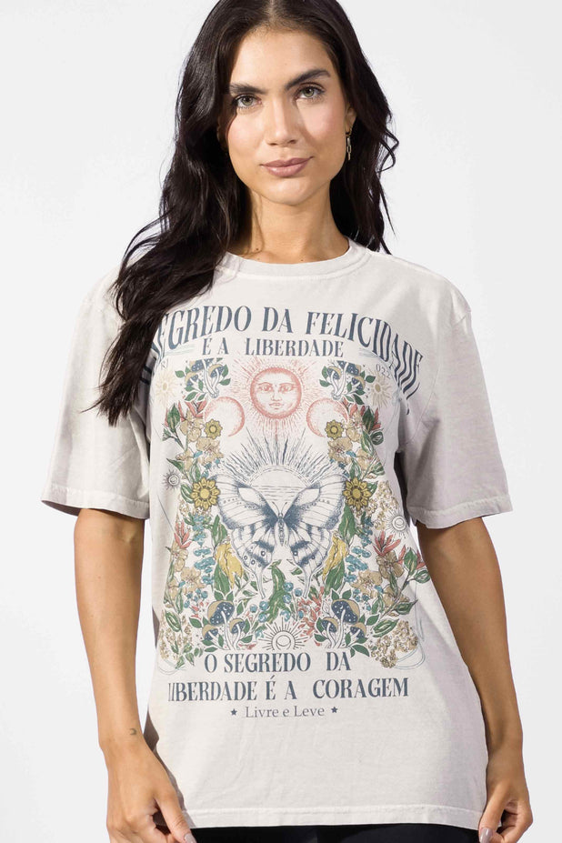 T-Shirt Estonada Segredo da Felicidade