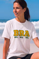T-Shirt Algodão Bra Sil Sil Sil Off White
