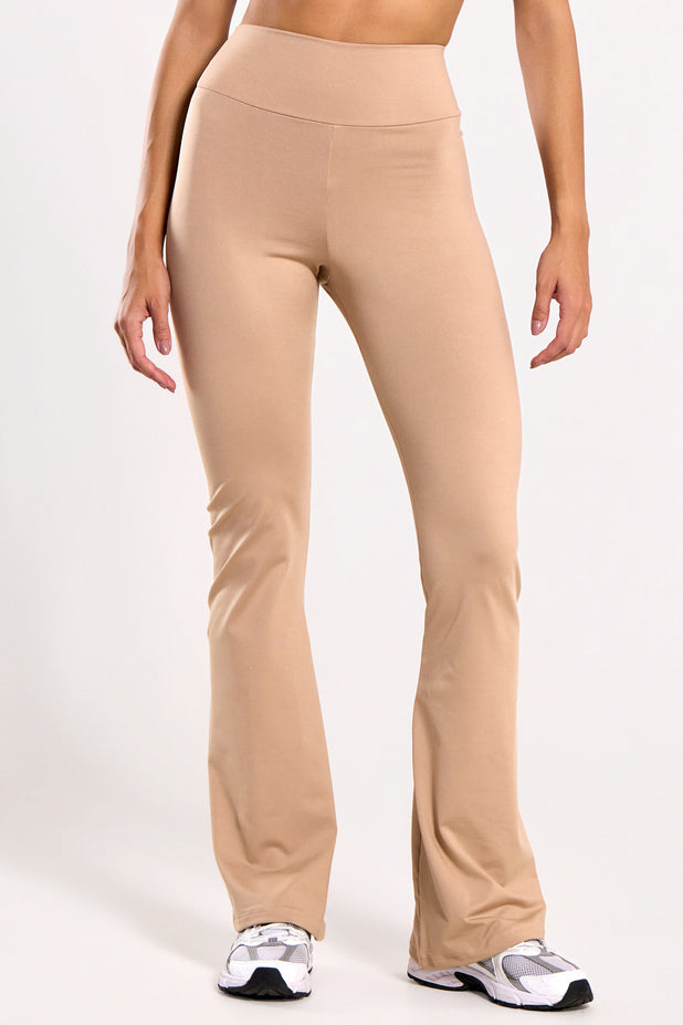 Calça Flare Térmica Bege