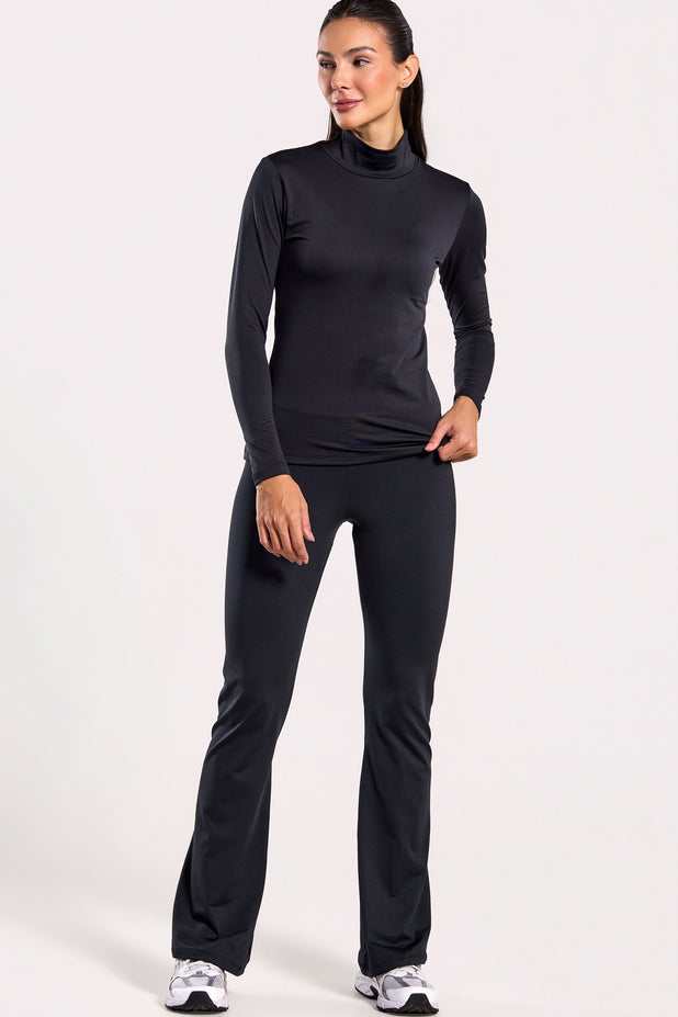 Calça Flare Térmica Preta