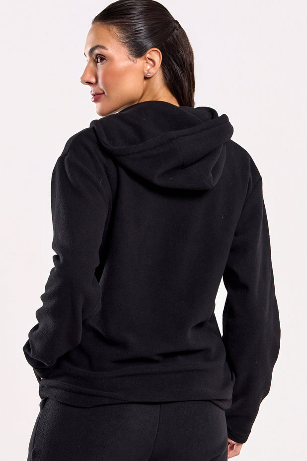 Casaco Térmico de Fleece com Zíper Preto