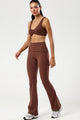 Conjunto Top Regata e Flare Cós de Virar Marrom