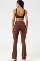 Conjunto Top Regata e Flare Cós de Virar Marrom