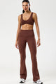 Conjunto Top Regata e Flare Cós de Virar Marrom