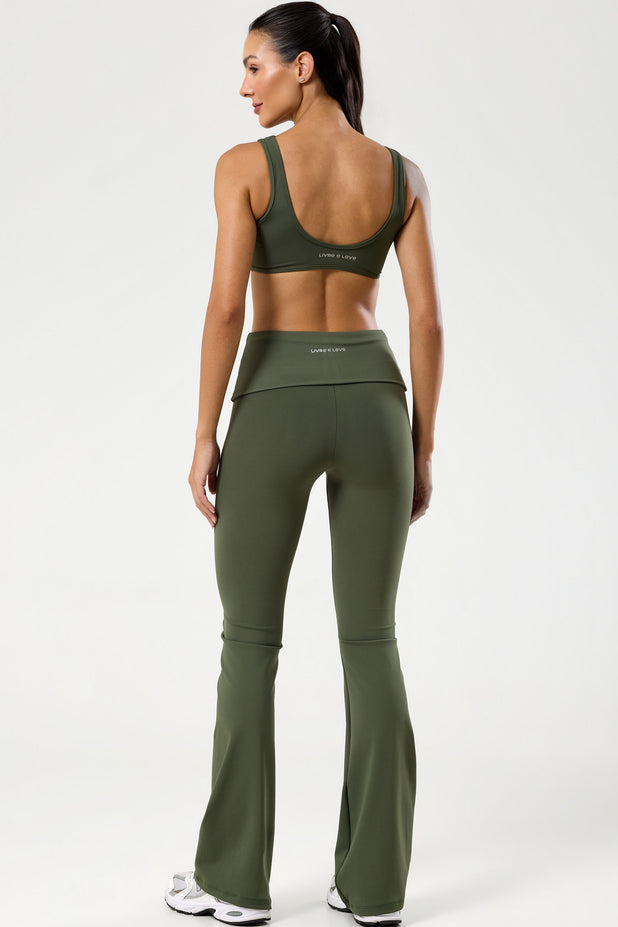 Conjunto Top Regata e Flare Cós de Virar Verde