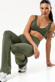 Conjunto Top Regata e Flare Cós de Virar Verde