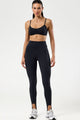 Conjunto Fitness Top Franzido e Calça Pezinho Preto