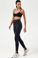 Conjunto Fitness Top Franzido e Calça Pezinho Preto