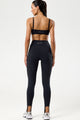 Conjunto Fitness Top Franzido e Calça Pezinho Preto