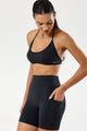 Conjunto Top e Bermuda Cós em V Preto